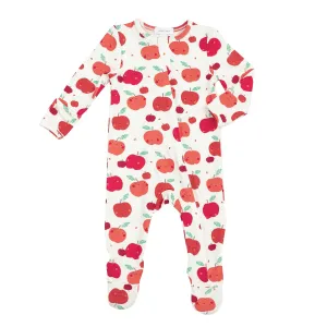 Apple Orchard Zipper Footie Size 6-9 Months