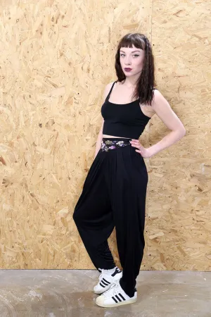 Black Embellished Harem Pants