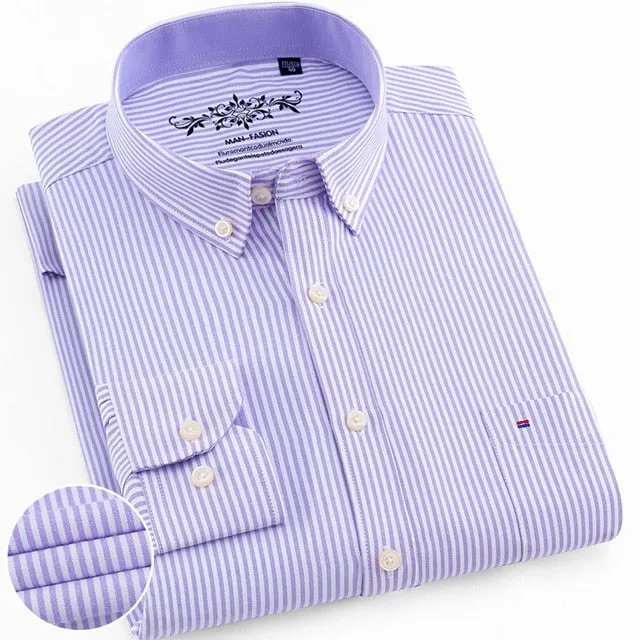 Casual Oxford Dress Shirt Single Patch