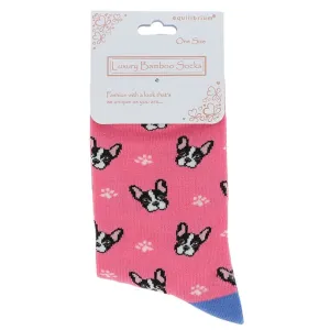 Equilibrium 19cm Ladies Pink Dog Bamboo Socks