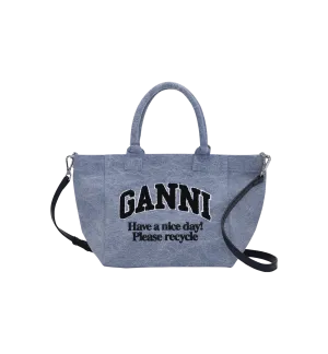 GANNI Washed Denim Small Easy Shopper