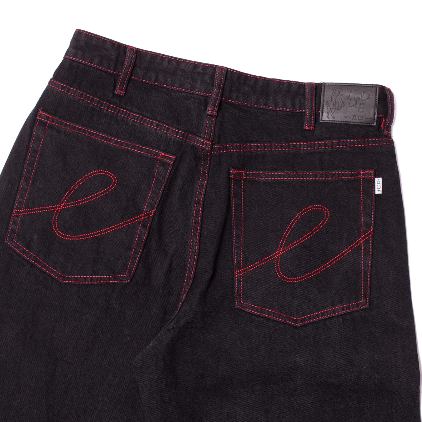 Hoddle 16o Denim Ranger Jean: Black/Red Stitch