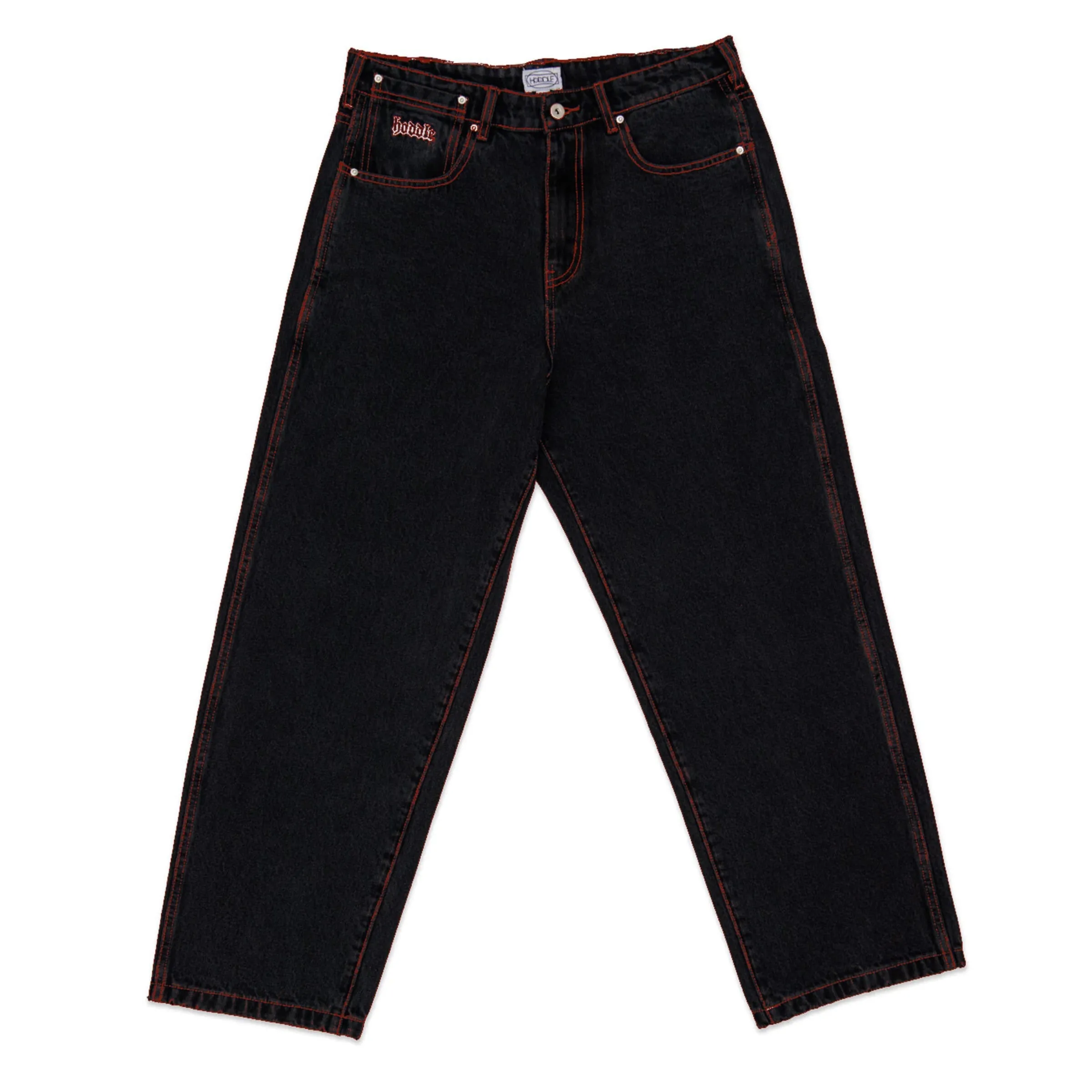 Hoddle 16o Denim Ranger Jean: Black/Red Stitch