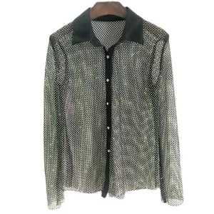 Pre Order:  Diamond Hollow Rhinestone Shirt