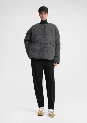 Quilted jersey jacket charcoal melange