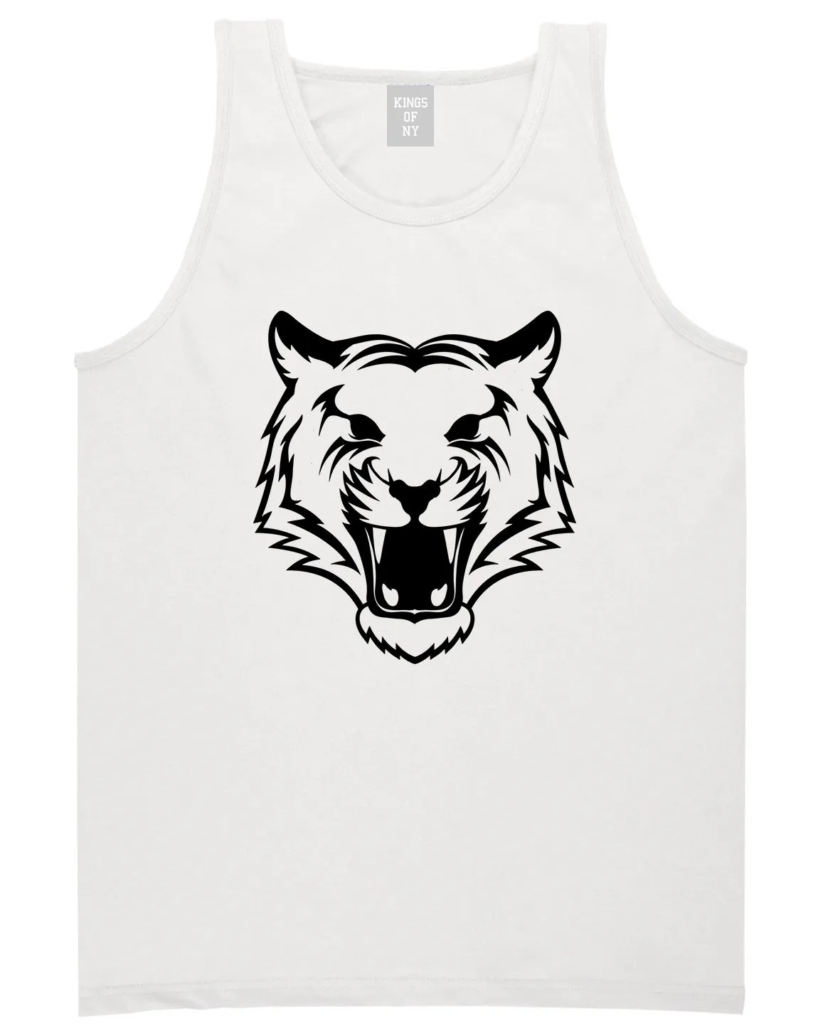 Tiger Face Outline Mens Tank Top Shirt