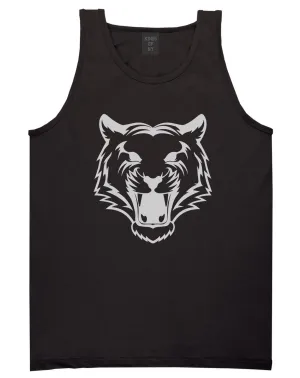 Tiger Face Outline Mens Tank Top Shirt